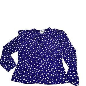 Purple Geometric Pattern Blouse